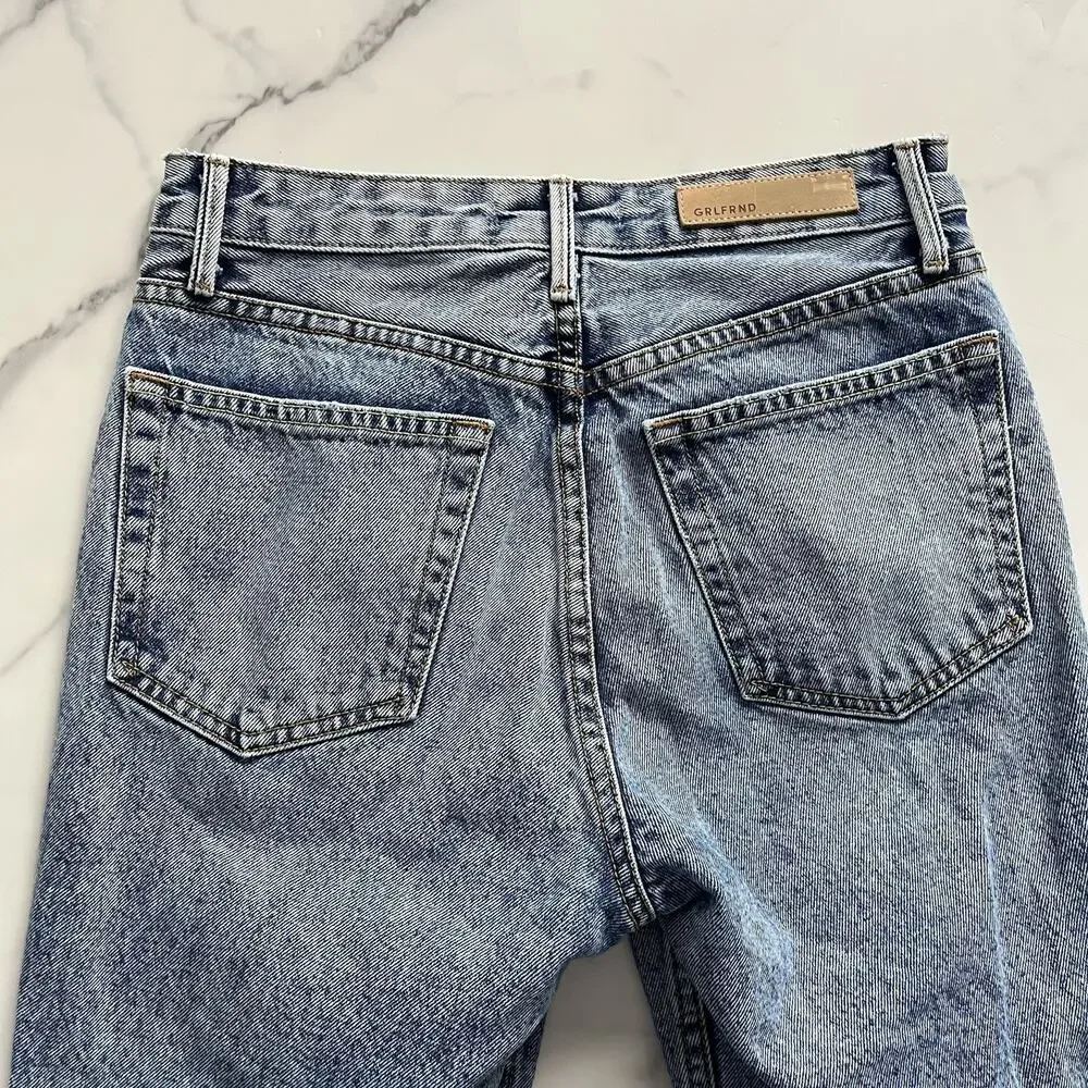 GRLFRND Karolina Crop Jeans Size 25 Days like this Acid Wash High Rise Lux Denim